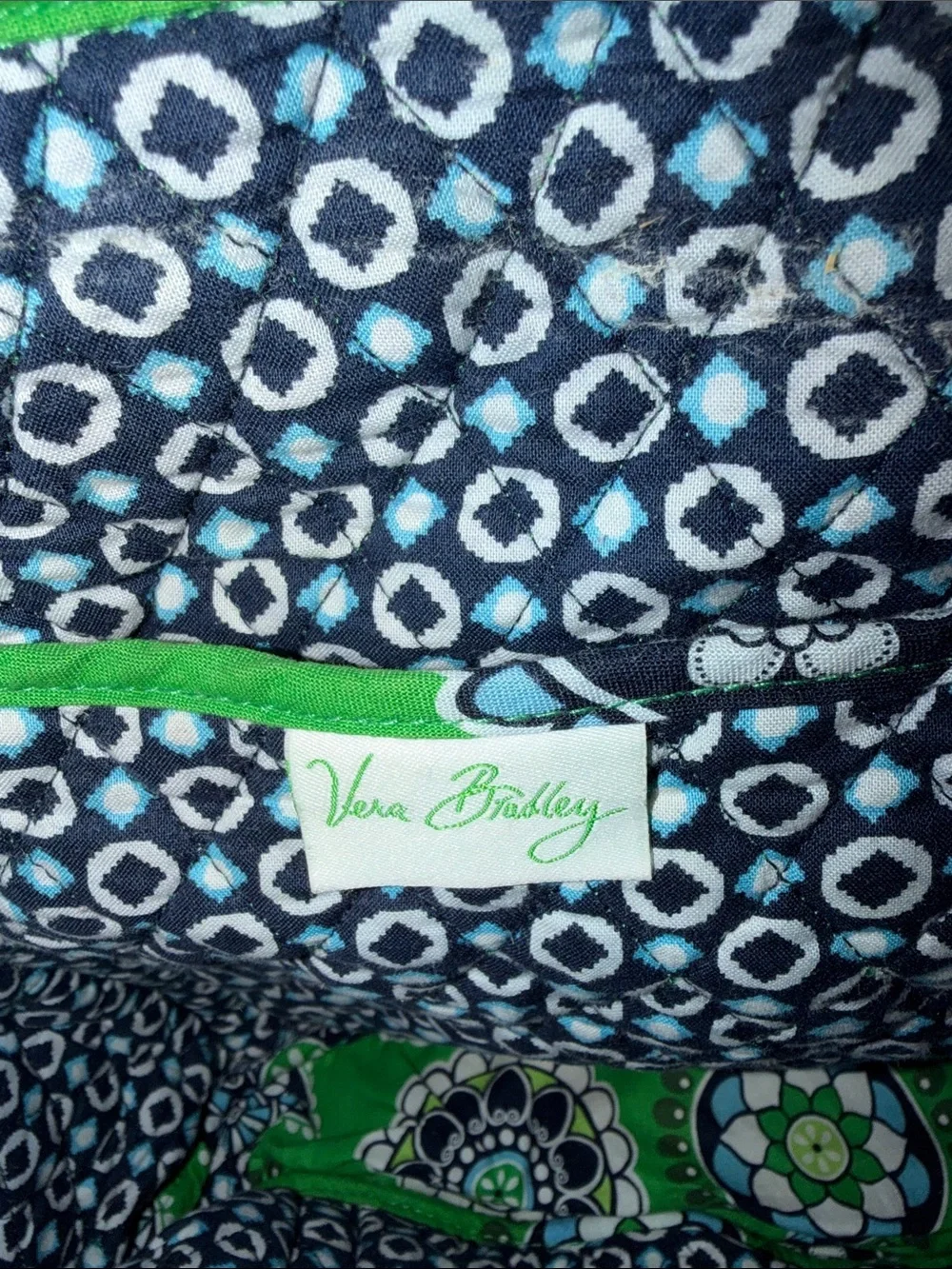 Vera Bradley Green Quilted Floral Tote
